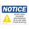 Signmission OSHA Notice Sign, 10" H, Rigid Plastic, NOTICE Do Not Leave Children Sign With Symbol, Landscape OS-NS-P-1014-L-15457 - alternate 1